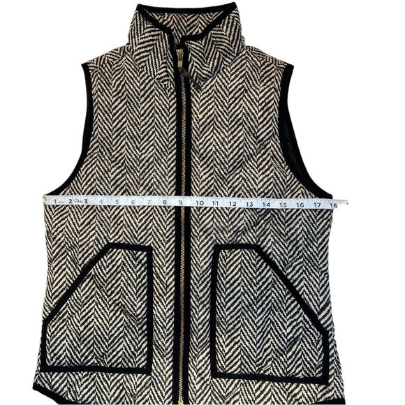 J Crew Herringbone Excursion Quilted Down Puffer Zip Vest XS - Picture 16 of 16
